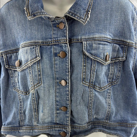 Blue Denim Jacket Cropped Torrid - Picture 4 of 9